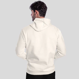 Moletom Branco Off White Canguru Streetwear com capuz Modelo Premium Peluciado Sem estampa