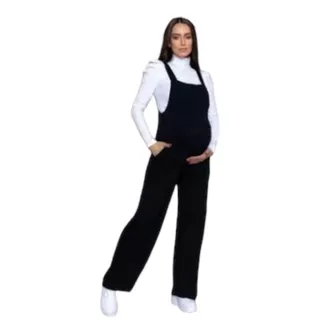 Jardineira moda feminina gestante Macacão longo