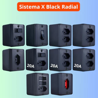 Kit Tomadas e Interruptores (10 peças) Sistema X Black Radial Tomada Interruptor