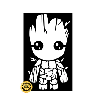 Quadro Baby Groot escultura decorativa MDF Premium Quarto Casa Geek