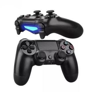 Kit 02 Controle Ps4 Manete Joystick Compatível Play 4 Pc Vibração Preto Com Fio 2m