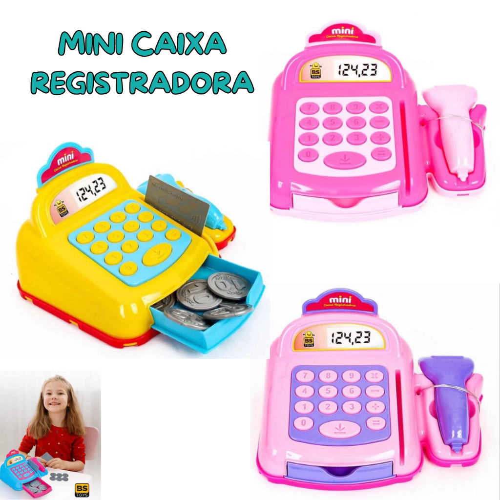 Mini Caixa Registradora Brinquedo Infantil Supermercado Cozinha Menina Menino