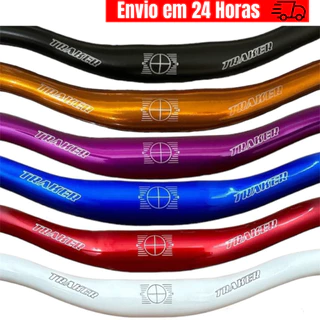 Guidão Mtb traker 31.8mm X 720mm Alumínio Curvo Cores Preto Mountain Bike