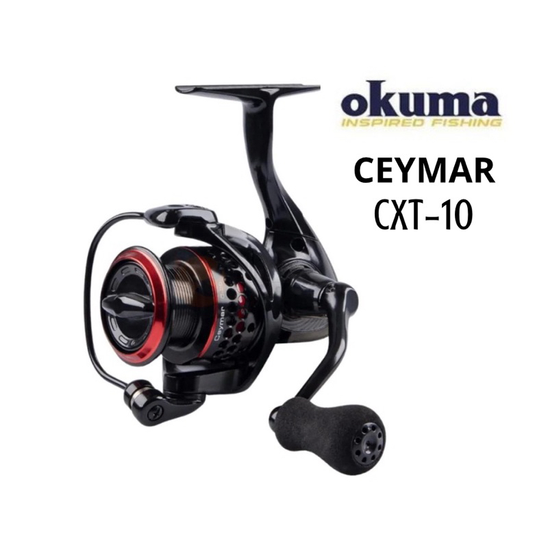 Okuma Ceymar Spinning Reel Size 4,5-5 Lb Pressione Massima Di Trascinamento, Nero/rosso - Foto 3