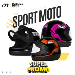 Capacete Moto Fechado Pro Tork Sport Moto 788 Viseira Cristal 2mm Diversas Cores Feminino Masculino Fecho Automático ABS Tam. 56 58 60 ´Promoção Barato Oferta