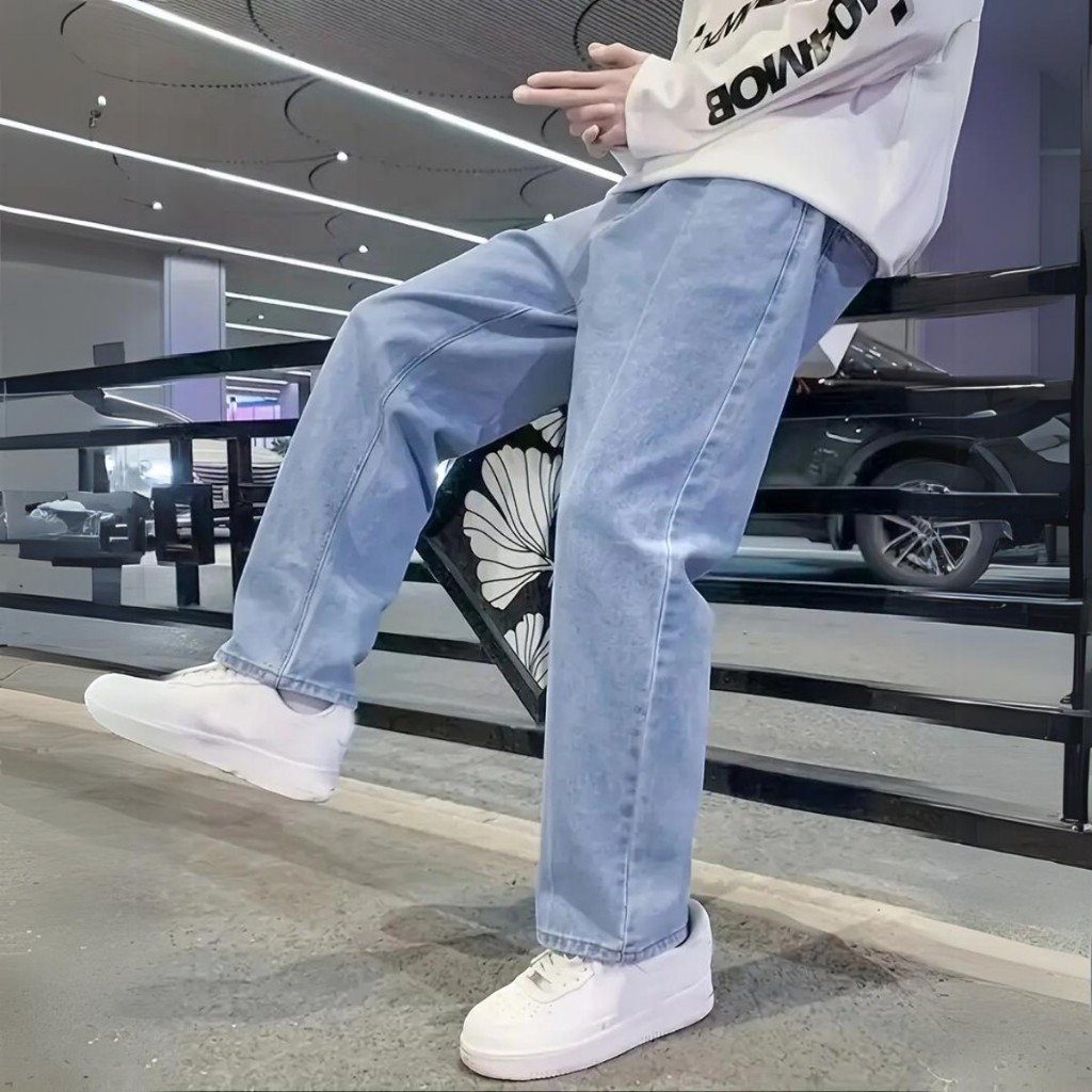 Calça jeans streetwear masculina alta qualidade hip hop monocromática ...