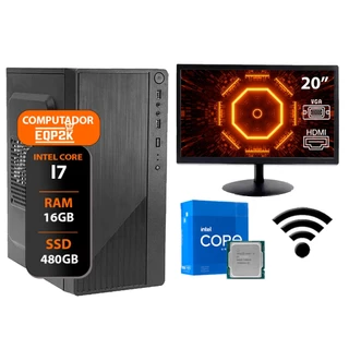 Computador Intel Core I7 3°geração Ssd 480gb 16gb Memória Ram Monitor 20