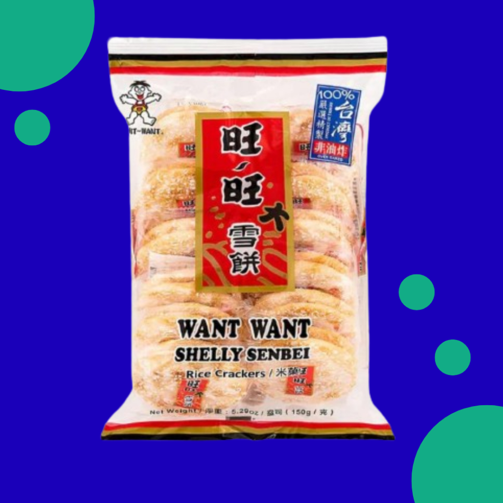 Want Want Shelly Sembei - biscoito de arroz açucarado Origem Taiwan Unidades