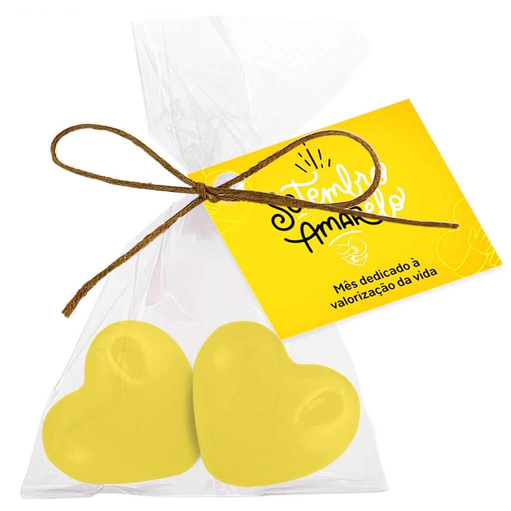 Kit com 10, 25 OU 30UN Lembrancinha Setembro Amarelo Sabonetes Perfumado Coração OU Rosinhas Mimo em Oferta na Shopee