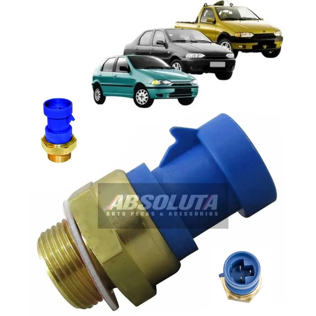 Cebolão Radiador Palio Com ar 92° até 97° 3 Pinos PLUG AZUL Fiat Carro ...