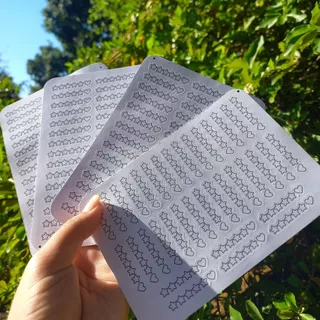 Cartela de adesivos de estrelas para avaliação de livros, bullet journal, adesivo literário, stickers, corações