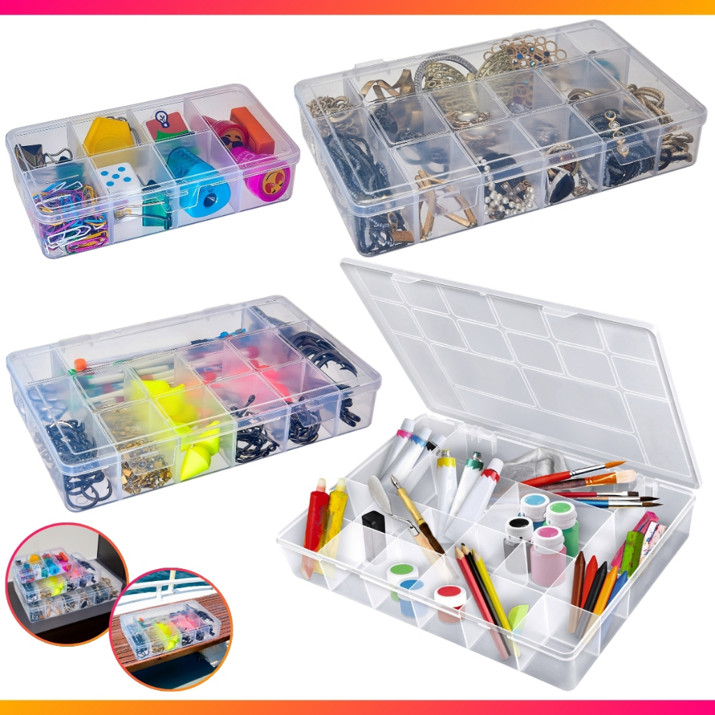 Box Caixa Organizadora P M G GG Transparente Com Divisórias