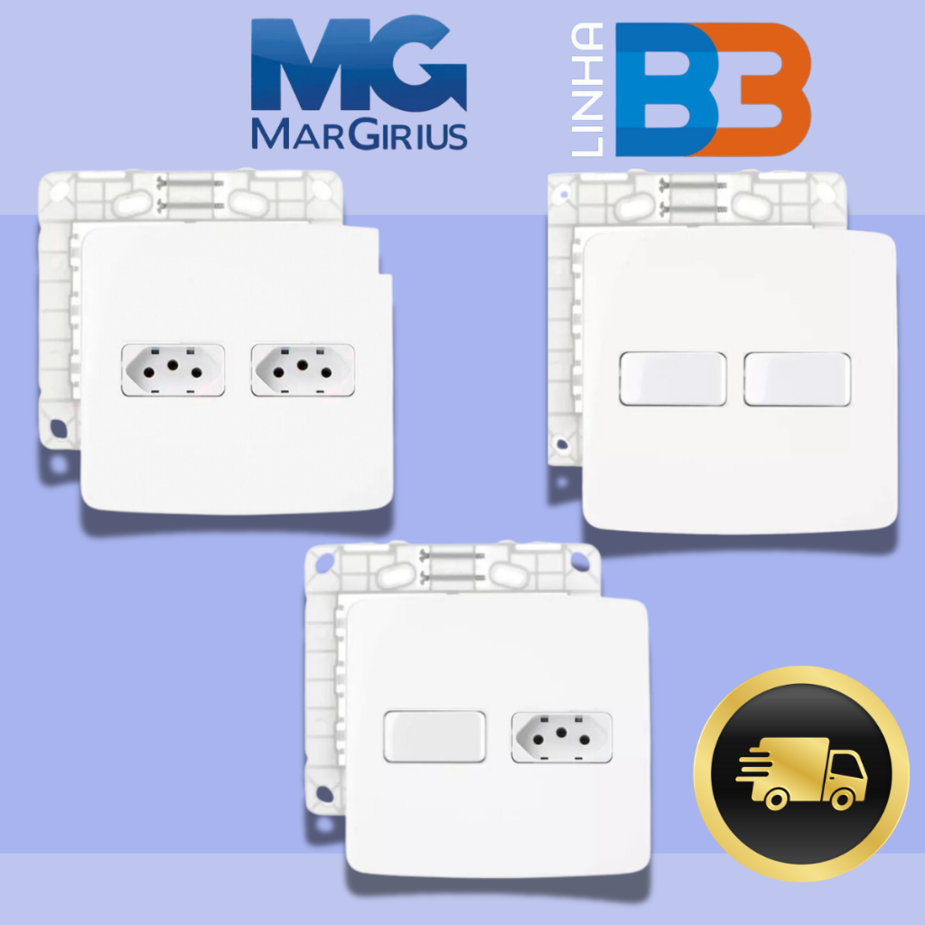 CONJUNTOS 4X4 TOMADA 10A -INTERRUPTOR SIMPLES- MARGIRIUS B3