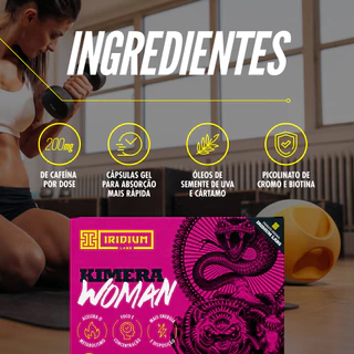 Kit 2x Termogênico Kimera Thermo 60 comps e 2x Kimera Woman 60 caps - Iridium Labs