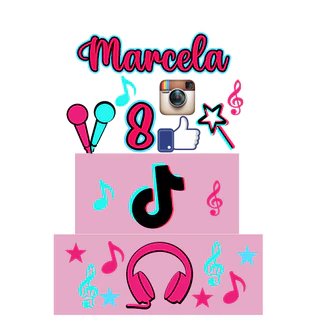 Topo de Bolo Aniversário Tik Tok Personalizado
