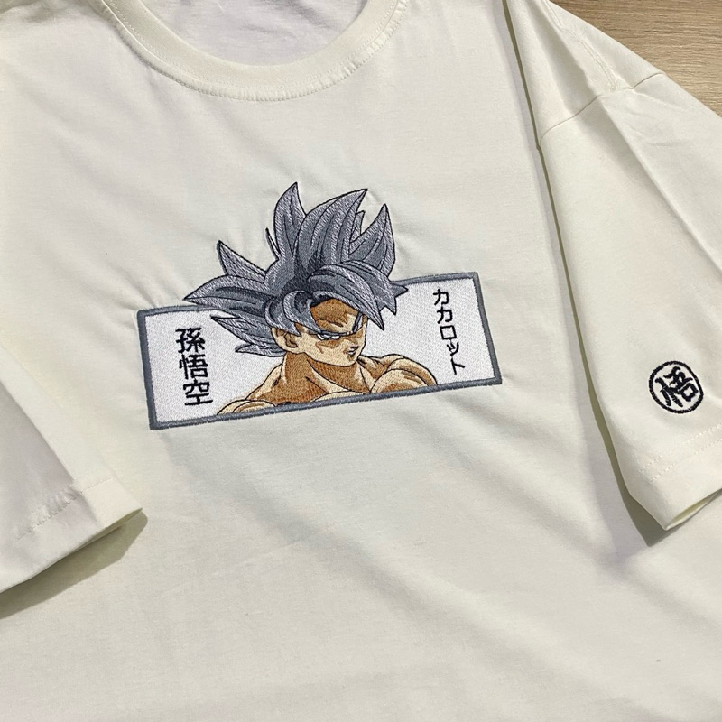 Camiseta Goku Bordado anime dragon ball blusa 100% algodão streetwear