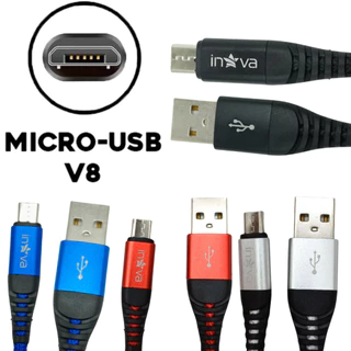 Cabo Carregador Rápido Inova 3.4A Micro-USB V8 2m: Durável e Seguro para Seus Dispositivos