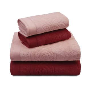 Jogo/Kit 2 Toalhas de Banho Lady Appel + 2 Toalhas de Rosto Toque Aveludado 100% Algodão 500g/m²