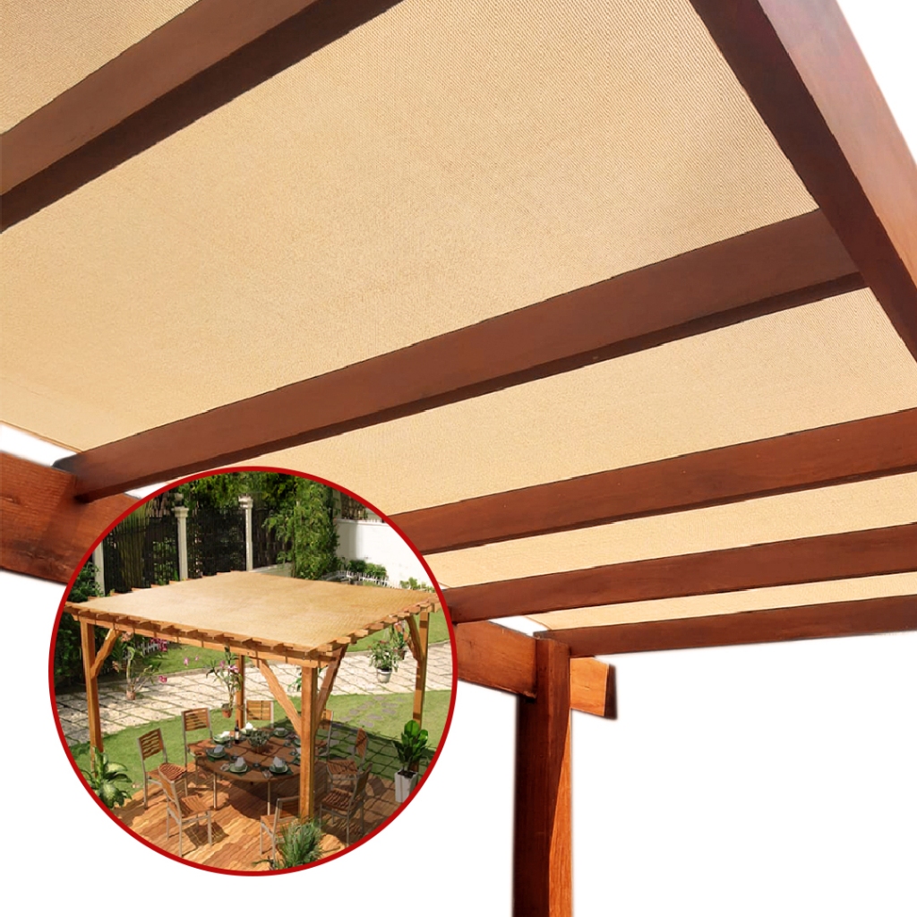 Tela Sombreamento 90% Cobertura Pergolado Decorativo 4x1 Metros Cores