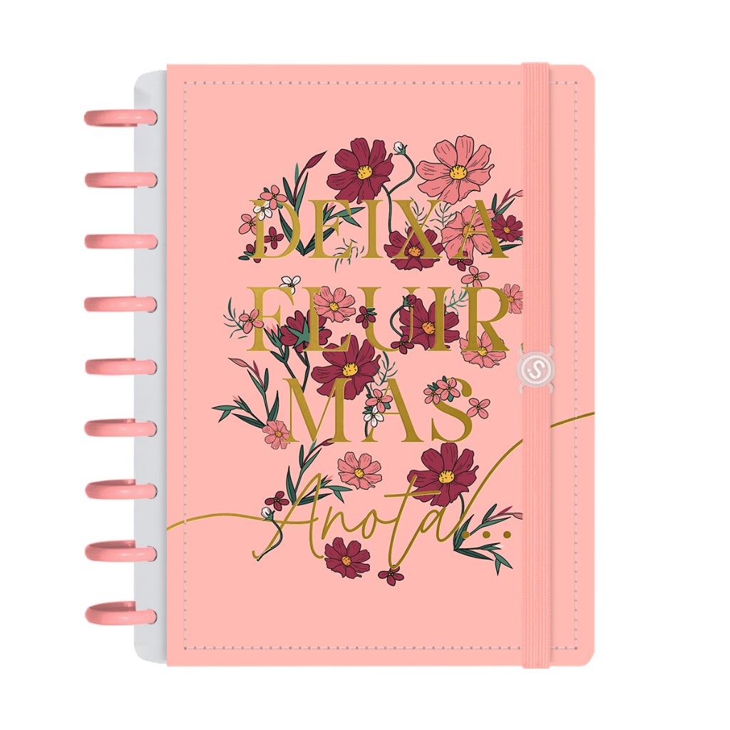 Caderno Disco + Iscool 140 Fls Capa Dura Inteligente Opulence Deixa Fluir Mas Anota