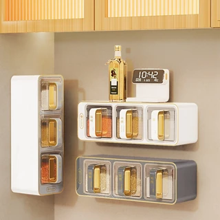 Caixa Porta Temperos E Condimentos Cozinha Acrílico De Adesivo 2/3 Divisórias Luxo