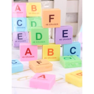 6 Un. Borrachas ABECEDÁRIO (A,B,C,D,E,F) - Papelaria Fofa