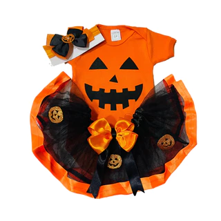 Body Bebê Temático Mesversário Fantasia Halloween bebê