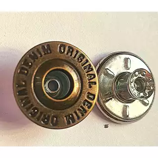 50Peças Botao Calca Jeans 20 Ouro Velho Flexivel Metal acompanha prego
