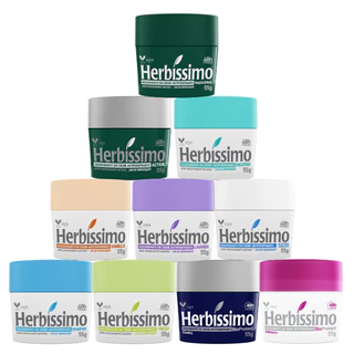 Kit Desodorante Creme Antitranspirante Herbíssimo Diversos 55G - 10 unidades