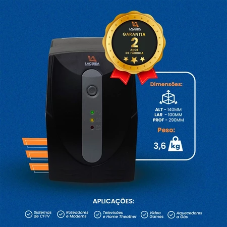 Nobreak Ups New Orion Premium 600VA Entrada 220v Saída 220v Com 6 Tomadas