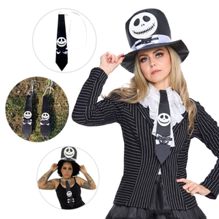 Gravata Gravatinha Esqueleto Caveira Festa Halloween Cosplay