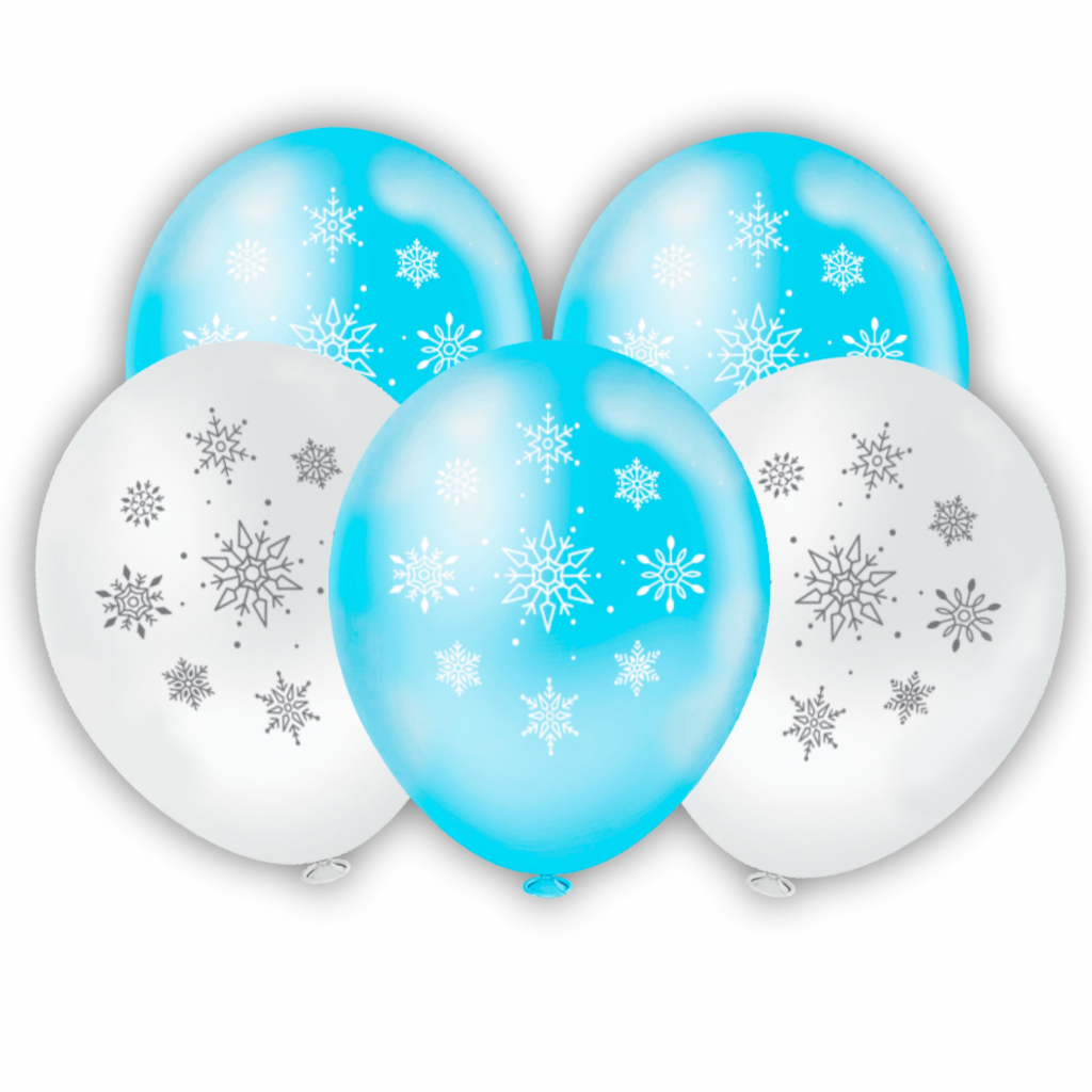 Bexigas Balão Decoração Frozen Flocos de Neve Sortidos - Festa Aniversário Decoração