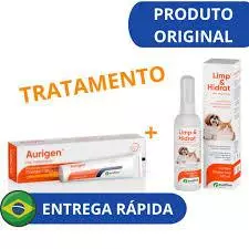 Kit 1 Aurigen Gel Otológico 15 G + Limp e Hidrat Limpador Auricular 100ml Ourofino