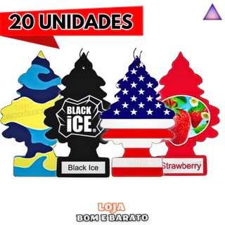 KIT 20 Pinheiros Aromatizante Cheirinho para Carro e Ambientes - Bom e Barato