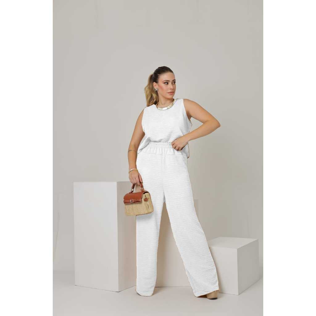 Conjunto Texturizado Regata e Calça