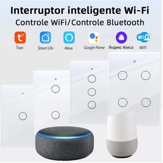 PROMOÇÃO - Interruptor Inteligente WiFi Touch 1/2/3/4 Botões Compatível com VOZ Alexa e Google Assistant - ENVIO IMEDIATO!