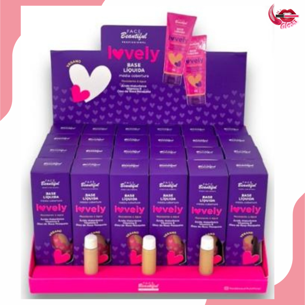 Base facial lovely-face beautiful .cores 01,02 e 03- unidade/trio ...