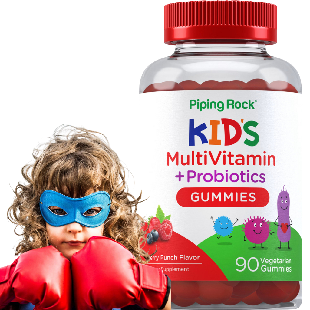 Multivitamínico infantil + Probiótico Goma Sabor Frutas Vermelhas (90 Gomas vegetarianas) - Piping Rock