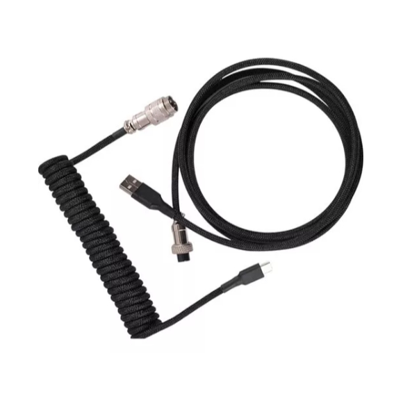 cabo enrolado aspiral para teclado mecanico - usb-c