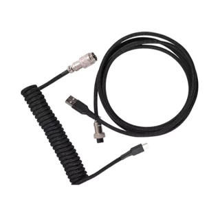 cabo enrolado aspiral para teclado mecanico - usb-c