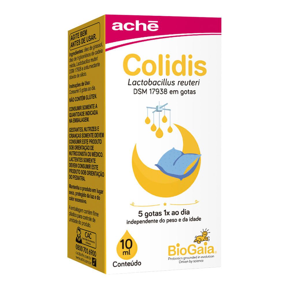 Colidis Gotas 5ml Probiótico Para Cólicas Flora Intestinal Sabor Sem ...