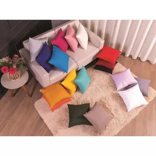 Kit 6 Unidades De Capa Para Almofada 50x50 Com Zíper Invisível Cores Vibrantes Promoção