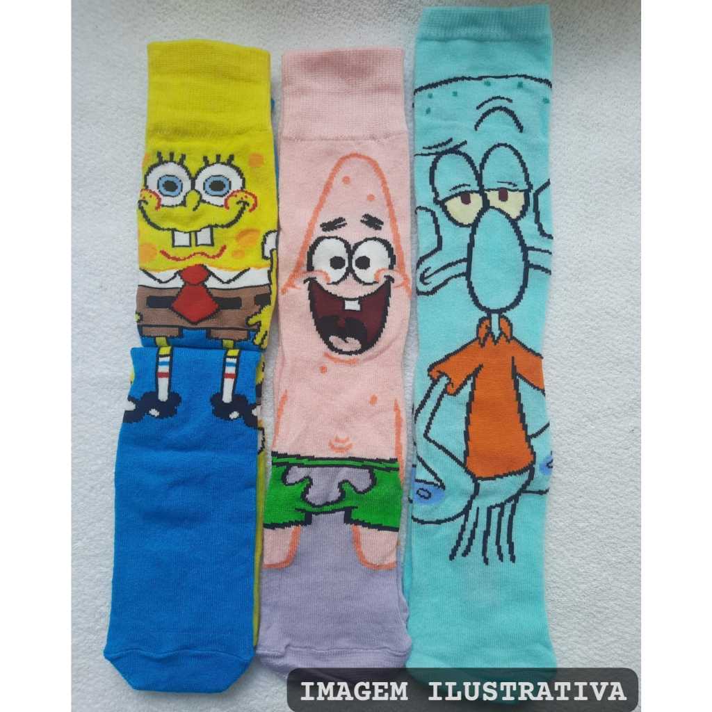 Meias Divertidas de Personagens em Algodão Unissex