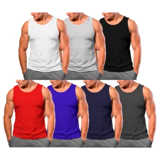 Kit 5 Camisetas Regatas Masculina 100% Algodão Básica Academia
