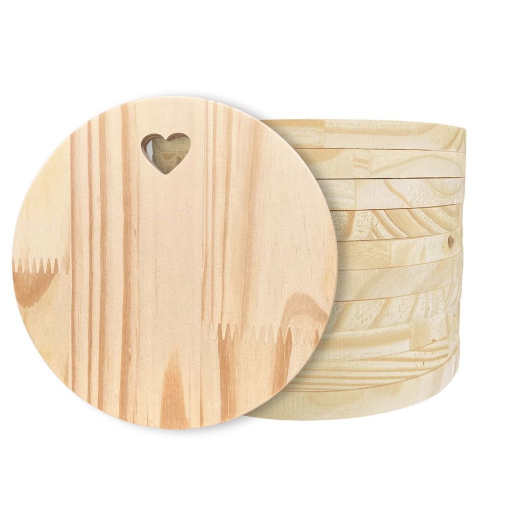 Kit 10 Tábua De Corte Para Servir Frios Petisqueira Madeira Pinus Decoracao Mesa Posta