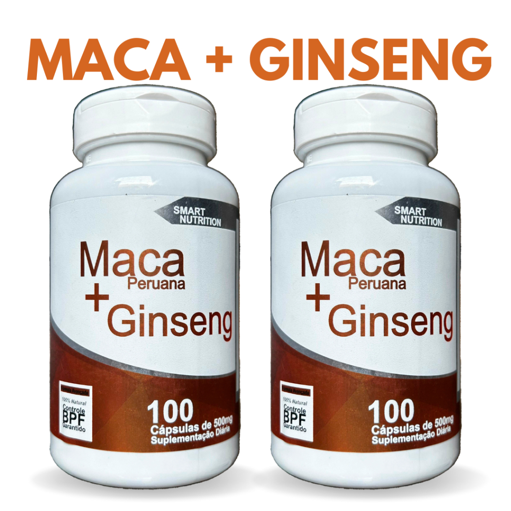 Kit 2 Maca Peruana + Ginseng 500mg contendo 200 Cápsulas - 4Elementos ...