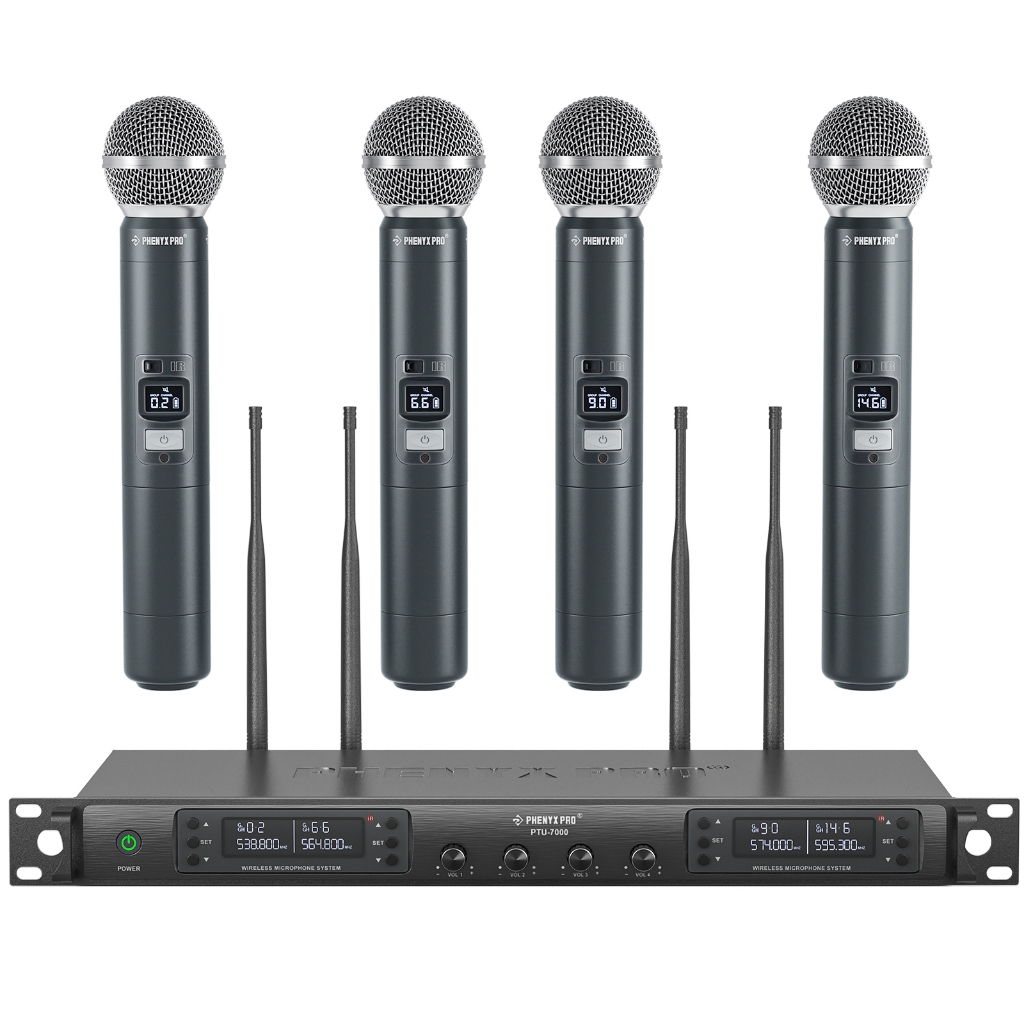 Phenyx Pro PTU-7000 Wsem fio MSistema de microfone Microfones dinâmicos ...
