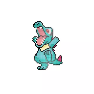 ímã / Totem Totodile do Pokemon em Pixel Art