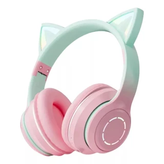 Fone De Ouvido Headset Sem Fio Gatinho Led Bluetooth B-19 H