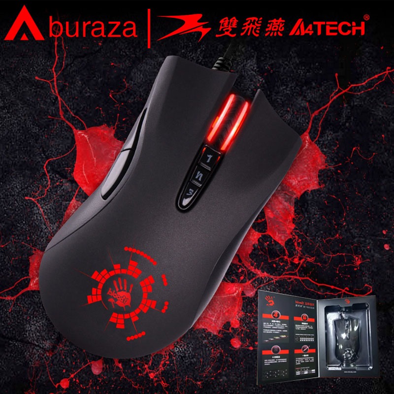 Bloody A91 Optical Mouse,Wired Mouse Macro Drive Optical Engine 8 Programming Macro Gaming Mouse Inactive Version Key Response:0.2ms